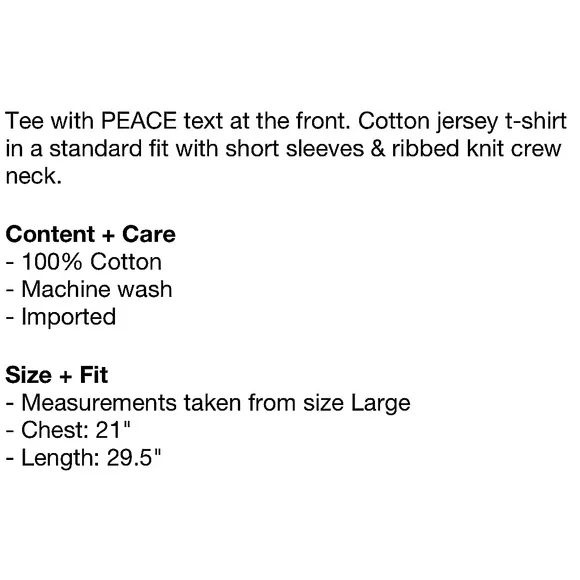 ☮️ NEW Urban Outfitters PEACE T-Shirt ✌️ - Picture 2 of 2